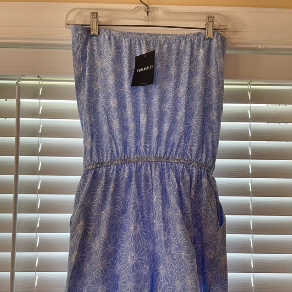 Light Blue Forever 21 Floral Romper - Picture 6 of 8